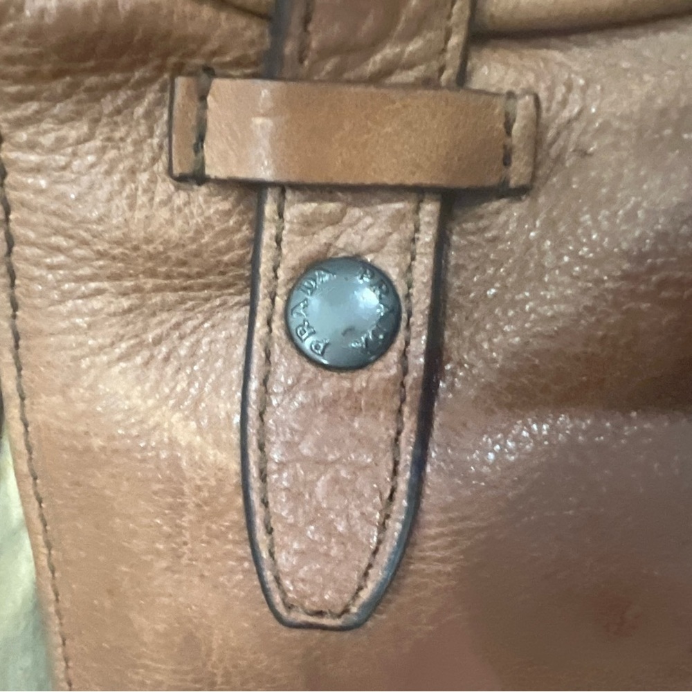 Prada Bag Holdall Brown Taupe Leather Top Handle Shoulder Large Handbag PRADA - Picture 11 of 16